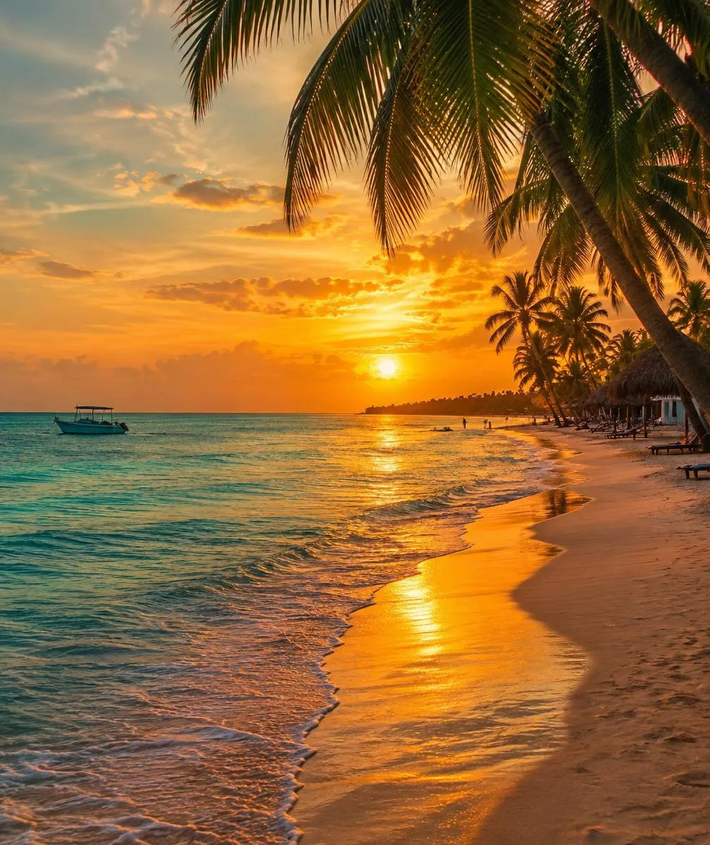 Sunset over Seven Mile Beach in Negril, Jamaica