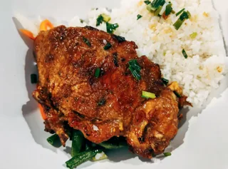 Brown Stew Chicken Dinner