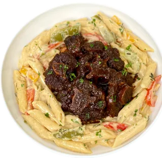 Rasta Pasta with Oxtails