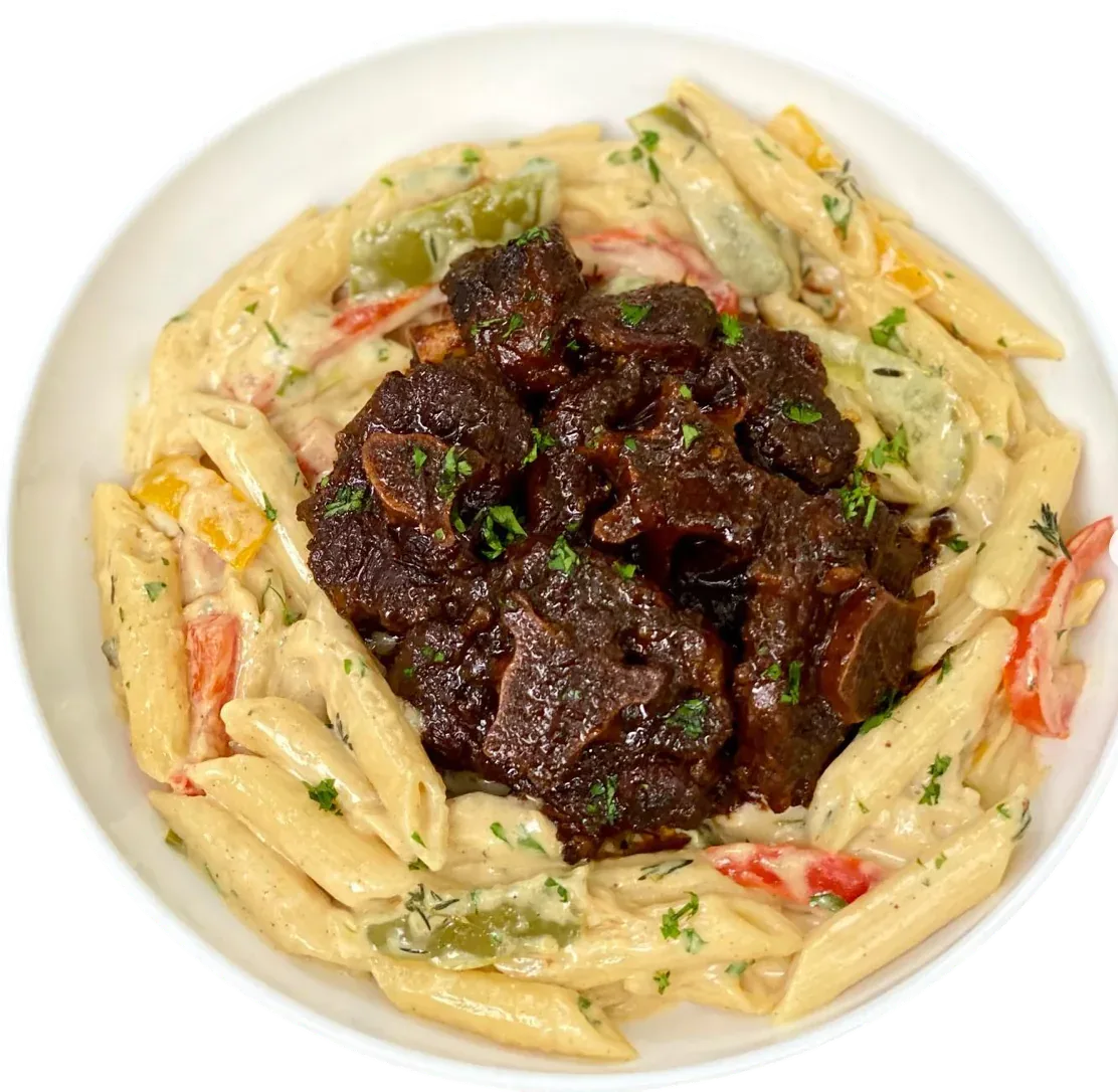 Rasta Pasta with Oxtails